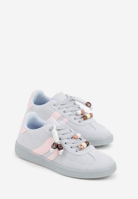 Niebieskie Sneakersy Typu Tenisówki Ozdobione Koralikami Daemeli 5