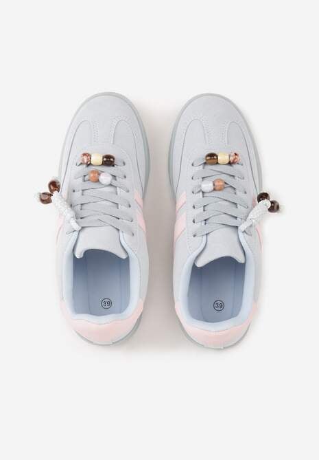 Niebieskie Sneakersy Typu Tenisówki Ozdobione Koralikami Daemeli 6