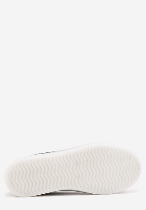 Granatowe Sneakersy na Platformie z Denimu Nanore 7