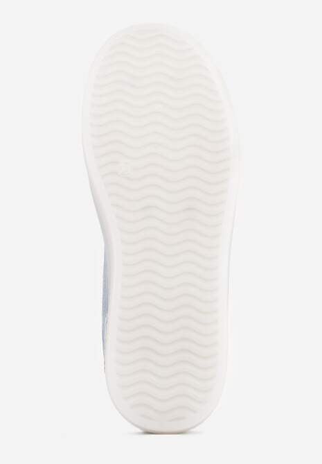 Niebieskie Sneakersy na Platformie z Denimu Nanore 7