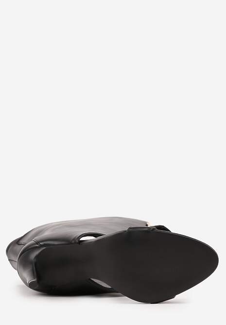 Czarne Sandały Typu Botki z Metalicznymi Klamrami Zaehlyss 7