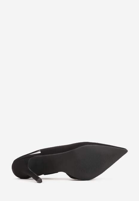 Czarne Casualowe Sandały na Szpilce Typu Slingback Lamigonia 7
