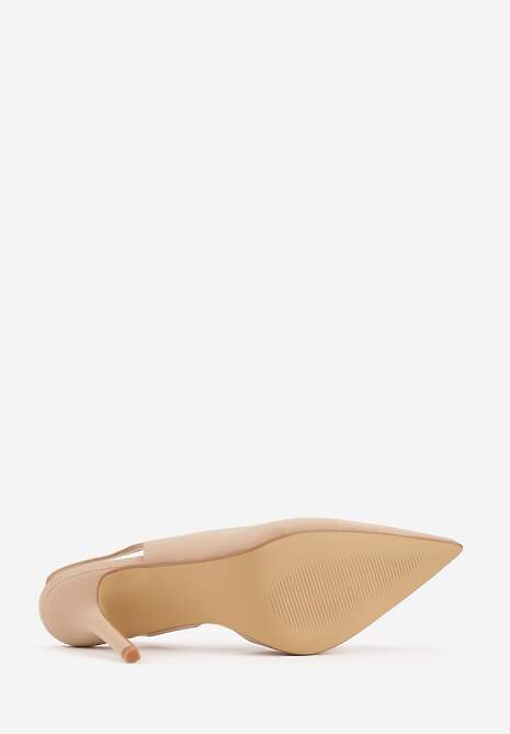 Beżowe Casualowe Sandały na Szpilce Typu Slingback Lamigonia 7