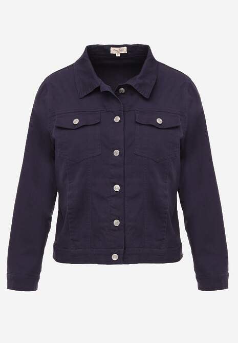 Granatowa Jeansowa Kurtka z Bawełny Perilopei 6