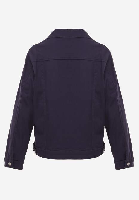 Granatowa Jeansowa Kurtka z Bawełny Perilopei 7