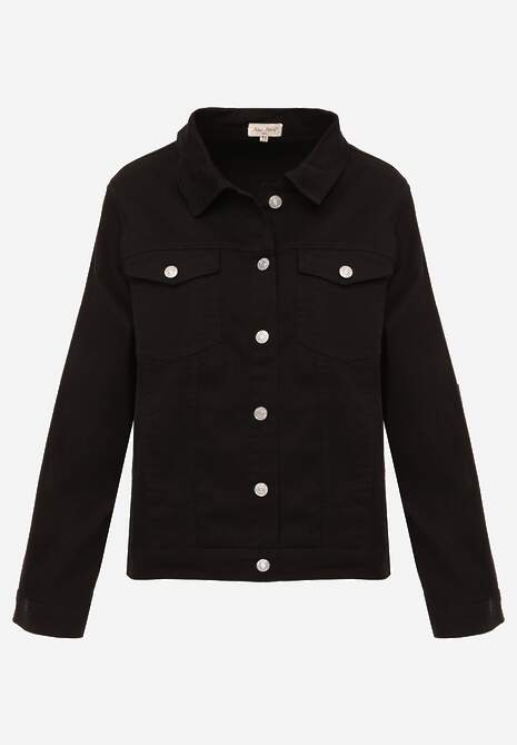 Czarna Jeansowa Kurtka z Bawełny Perilopei 6