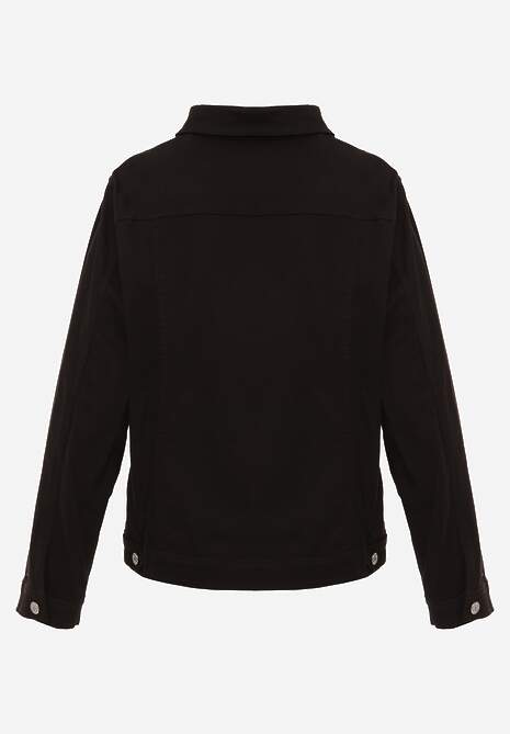 Czarna Jeansowa Kurtka z Bawełny Perilopei 7