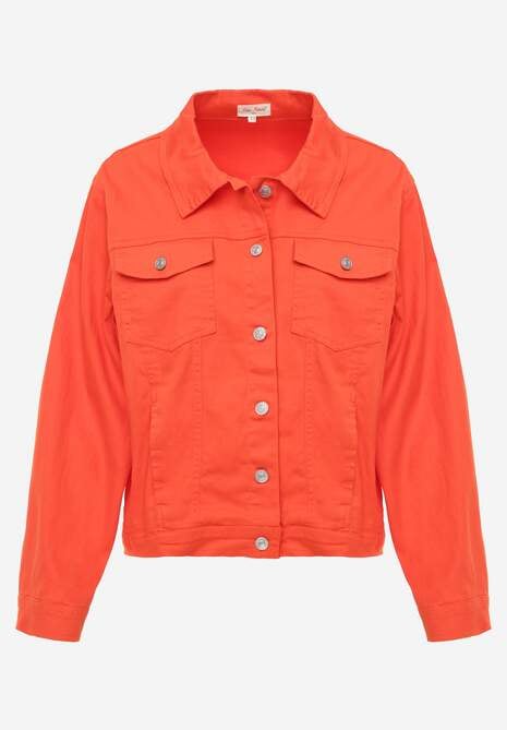 Pomarańczowa Jeansowa Kurtka z Bawełny Perilopei 6