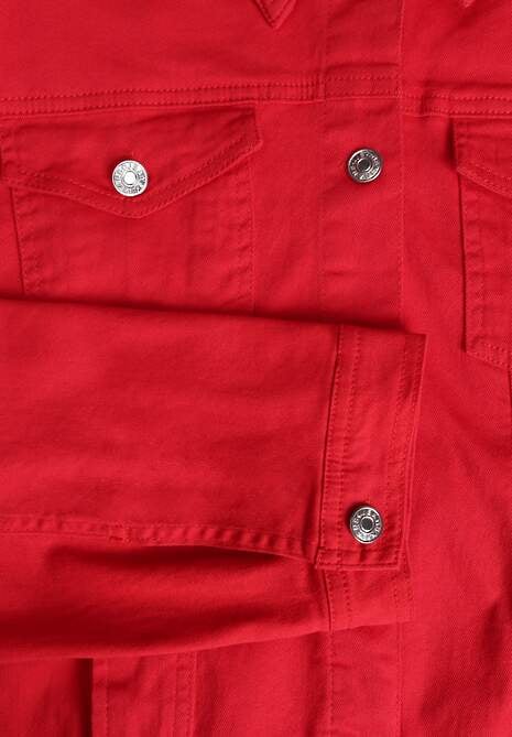Czerwona Jeansowa Kurtka z Bawełny Perilopei 6
