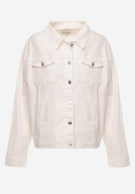 Biała Jeansowa Kurtka z Bawełny Perilopei 6