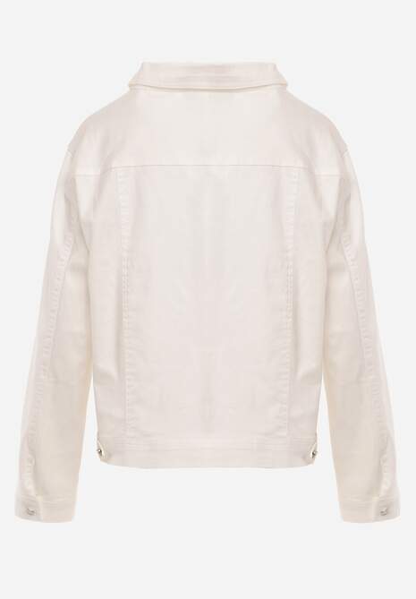 Biała Jeansowa Kurtka z Bawełny Perilopei 7