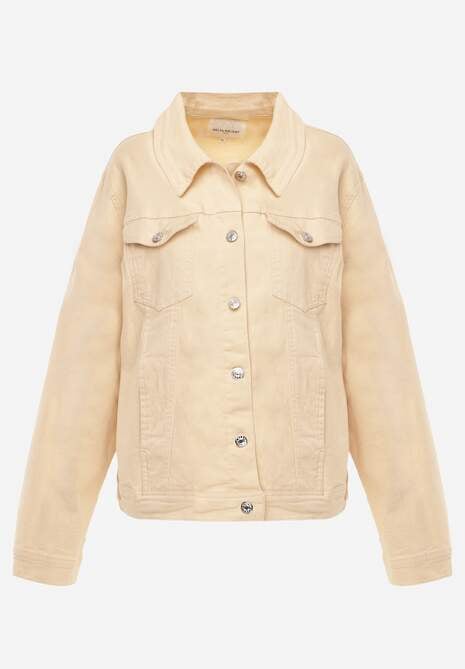 Jasnożółta Jeansowa Kurtka z Bawełny Perilopei 6