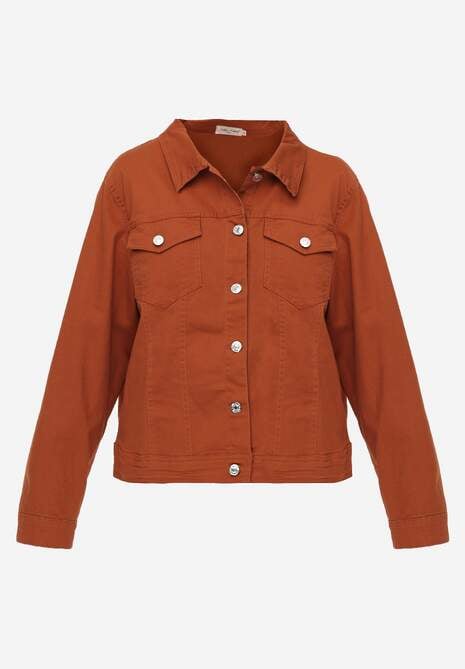 Brązowa Jeansowa Kurtka z Bawełny Perilopei 6