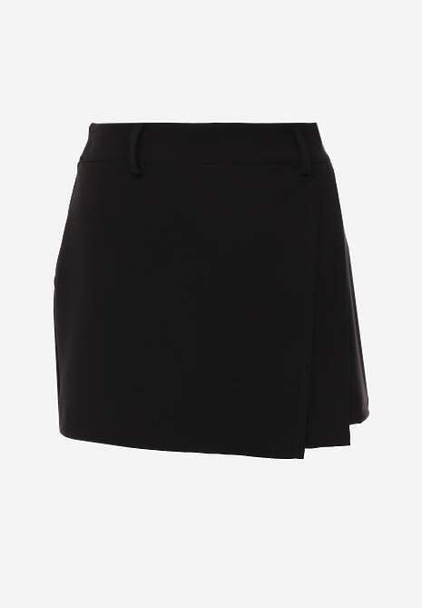Czarne Asymetryczne Eleganckie Spódnico-Szorty High Waist Tinetha 6