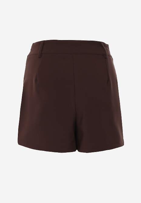 Brązowe Asymetryczne Spódnico-Szorty High Waist Tinetha 7