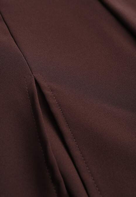 Brązowe Spódnico-Spodenki High Waist z Ozdobnym Rozcięciem Sinessei 6