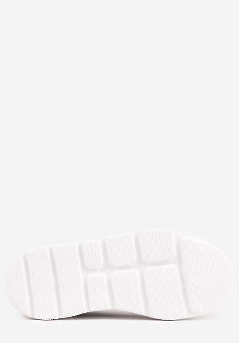 Granatowe Perforowane Sneakersy ze Skóry Naturalnej na Platformie i Koturnie Risyla 7