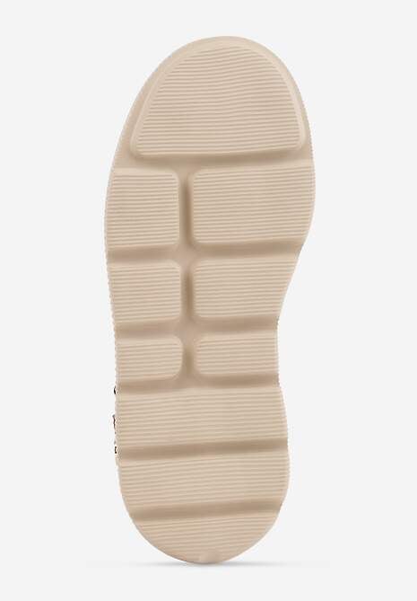 Brązowe Perforowane Sneakersy ze Skóry Naturalnej na Platformie i Koturnie Risyla 7