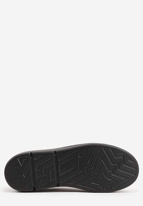 Czarne Skórzane Sneakersy na Koturnie Ozdobione Metalicznymi Aplikacjami Acaledice 7