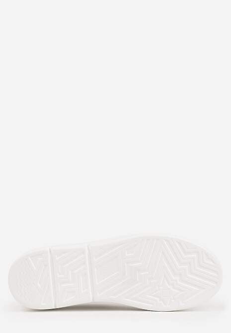 Białe Skórzane Sneakersy na Koturnie Ozdobione Metalicznymi Aplikacjami Acaledice 7