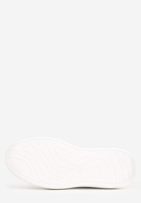 Beżowe Skórzane Sneakersy na Platformie z Metaliczną Aplikacją Idapheosis 7