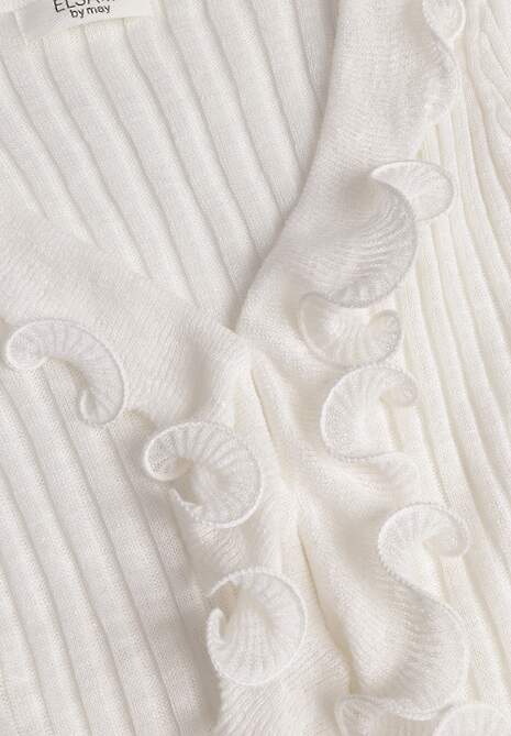 Biała Bluzka z Wiskozą w Prążki z Falbanami Chionolis 6