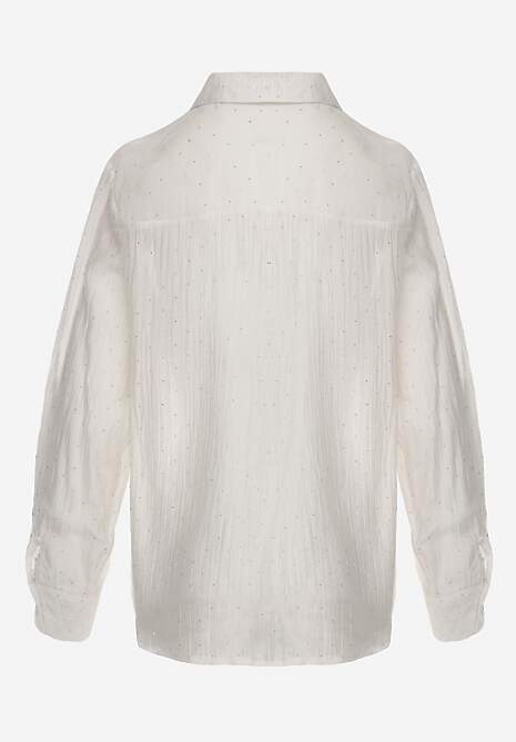 Biała Prześwitująca Koszula z Cyrkoniami Arialle 7