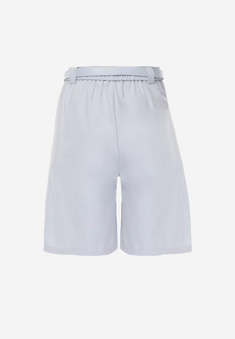Niebieskie Szorty Bermudy Eleganckie z Paskiem High Waist Rhodissa 7