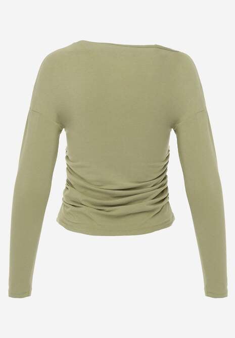 Zielona Marszczona Bluzka z Wiskozą i Bawełną Trihal 7