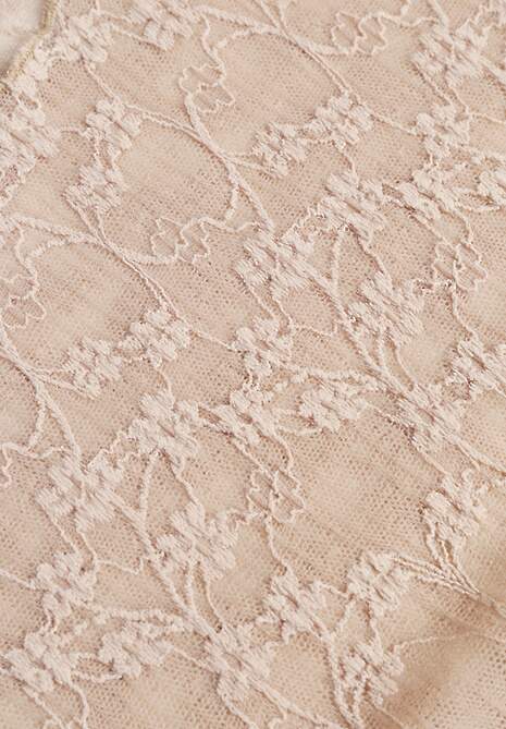 Beżowa Bluzka Longsleeve z Półtransparentnej Koronki Arnoxia 6