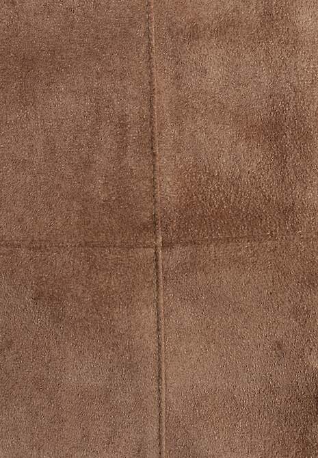 Beżowa Gładka Spódnica z Imitacji Zamszu o Rozkloszowanym Kroju Nettia 6