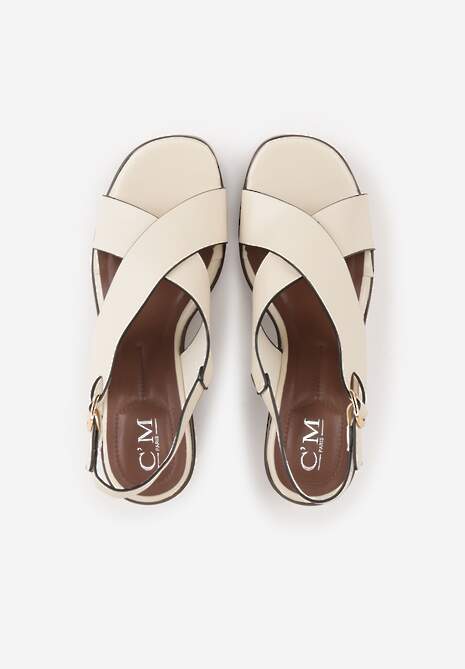 Beżowe Sandały na Platformie i Koturnie z Geometryczną Cholewką Adrasithise 6