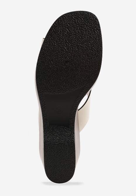 Beżowe Sandały na Platformie i Koturnie z Geometryczną Cholewką Adrasithise 7