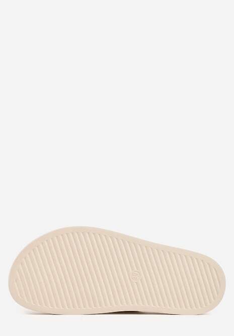 Beżowe Klapki z Metalicznymi Klamrami Eudare 7