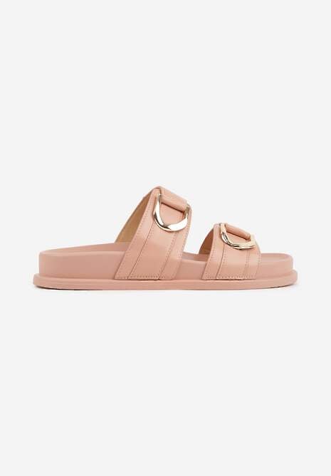 Różowe Klapki z Metalicznymi Klamrami Eudare 4