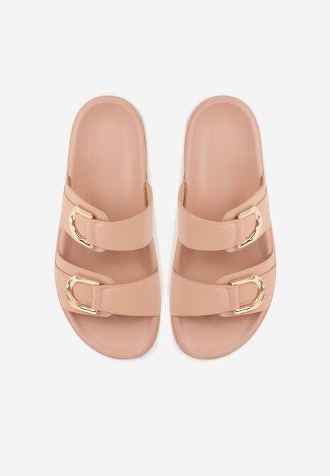 Różowe Klapki z Metalicznymi Klamrami Eudare 6