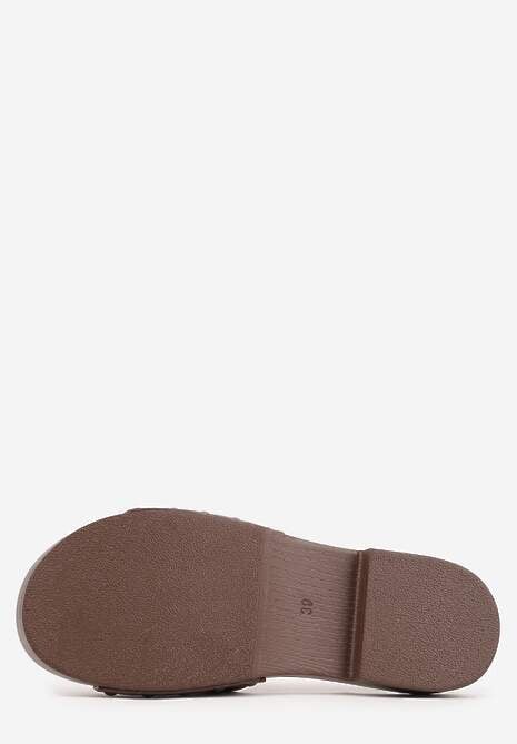 Brązowe Klapki z Nitami po Bokach Xerxathan 7