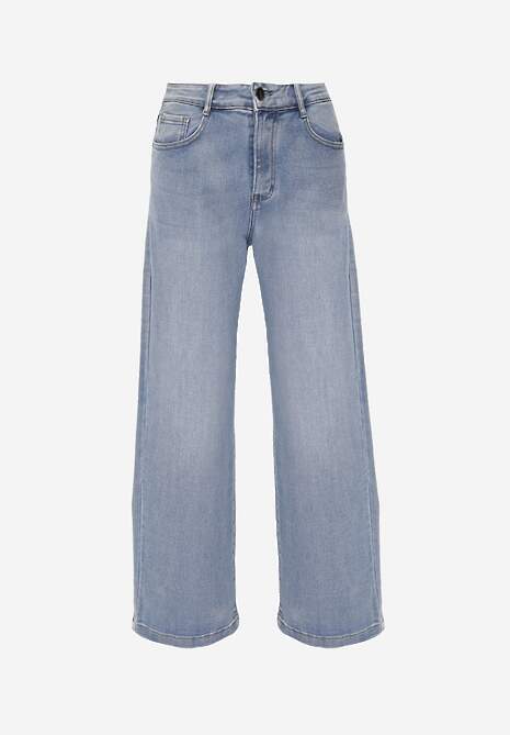 Niebieskie Jeansy High Waist Wide Leg z Bawełną Conana 6