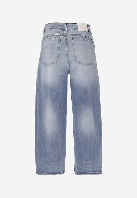 Niebieskie Szerokie Jeansy High Waist z Łańcuchem Kassania 7