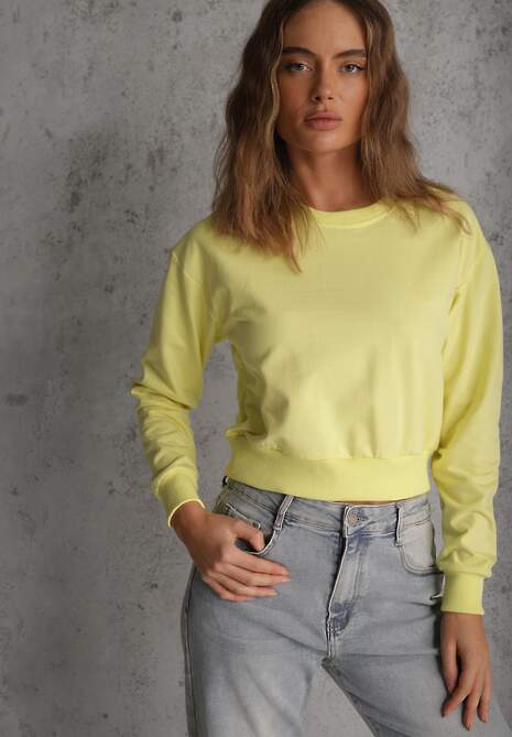 Jasnozielona Bluza z Bawełną ze Ściągaczami przy Rękawach i w Pasie Alberia 4