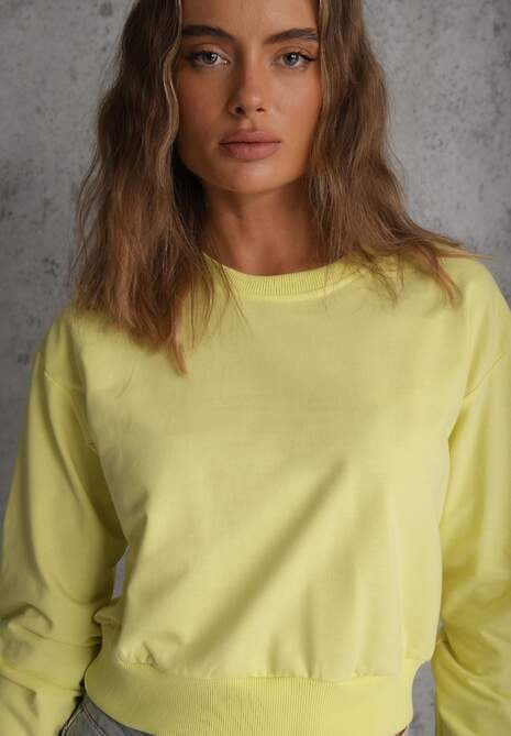 Jasnozielona Bluza z Bawełną ze Ściągaczami przy Rękawach i w Pasie Alberia 5