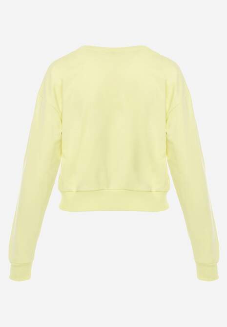 Jasnozielona Bluza z Bawełną ze Ściągaczami przy Rękawach i w Pasie Alberia 7