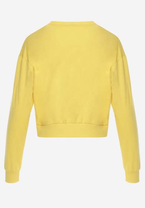 Żółta Bluza z Bawełną ze Ściągaczami przy Rękawach i w Pasie Alberia 7