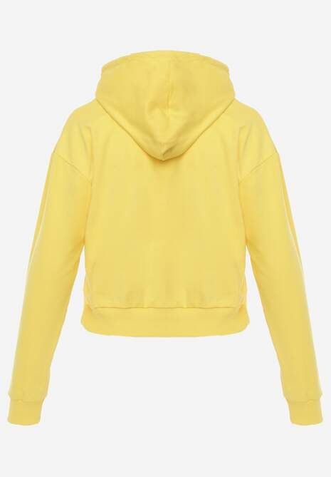 Żółta Bluza z Kapturem i Bawełną Ozdobiona Ściągaczami Evianae 7