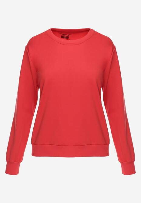 Czerwona Casualowa Bluza z Bawełną Akko 6