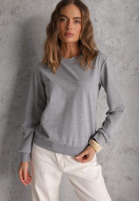 Szara Casualowa Bluza z Bawełną Akko 4