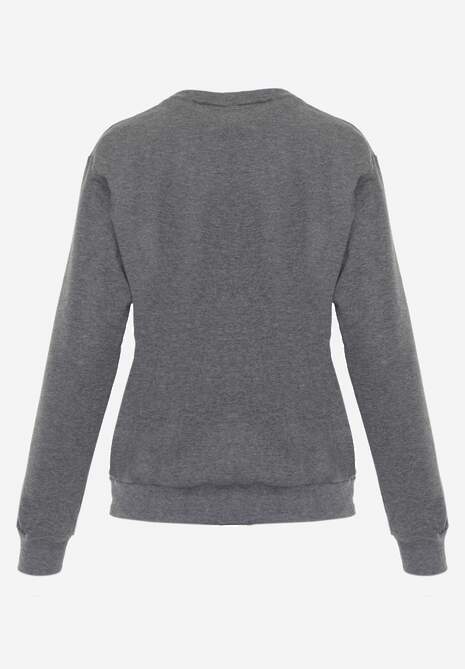 Ciemnoszara Casualowa Bluza z Bawełną Akko 7