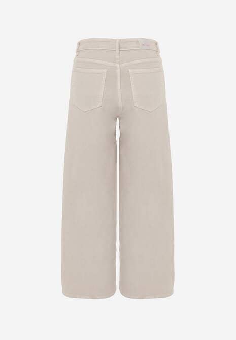 Beżowe Szerokie Jeansy Bawełniane High Waist Fyrlyss 7