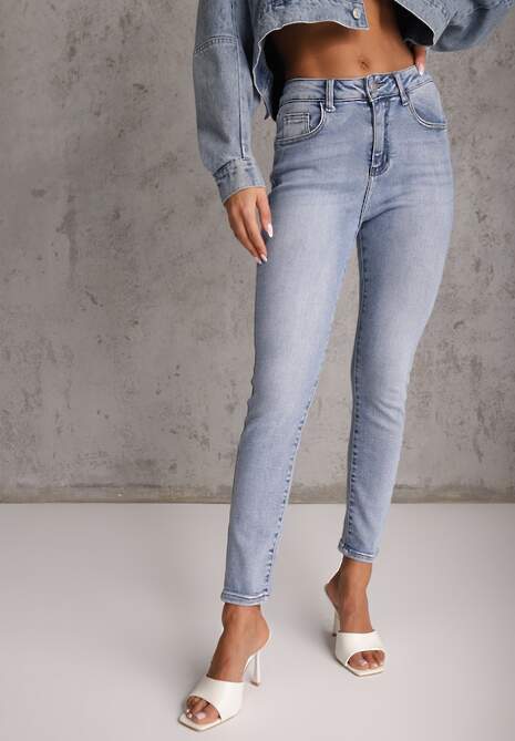 Niebieskie Jeansy Typu Skinny z Bawełny Nevitaes 4