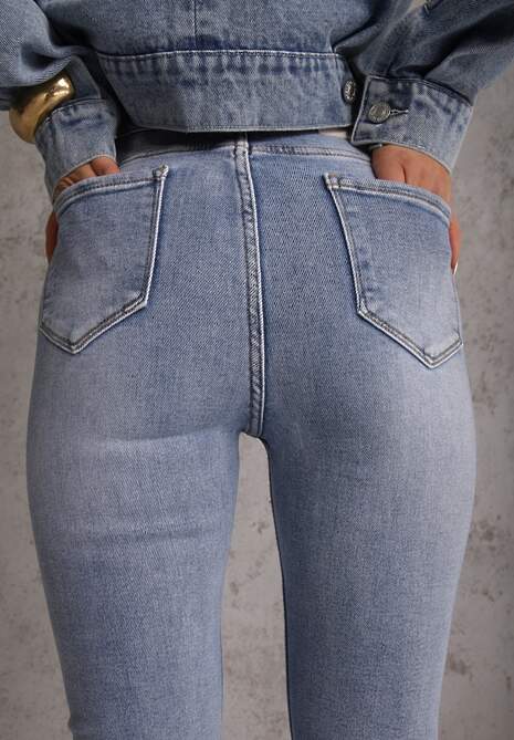 Niebieskie Jeansy Typu Skinny z Bawełny Nevitaes 5